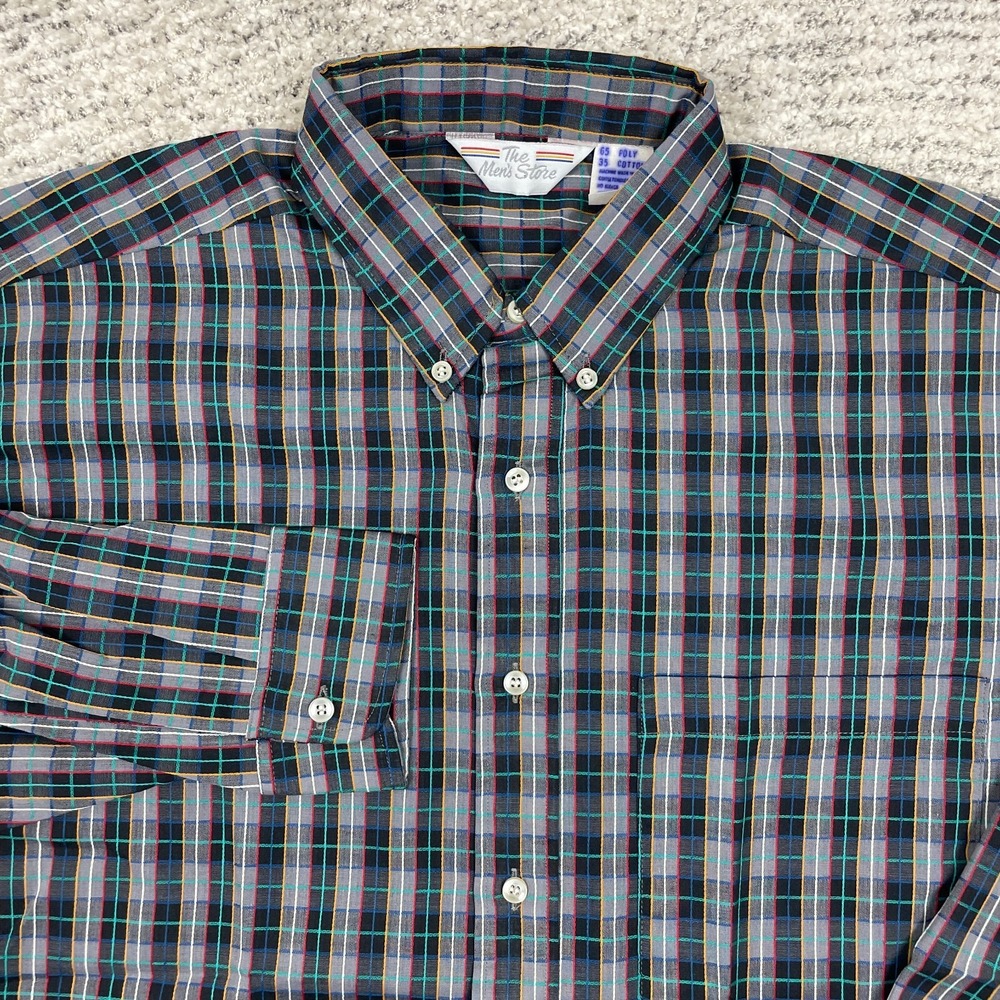 VTG Sears Shirt Mens Large Mens Store Long Sleeve Button Down USA Colorful EUC